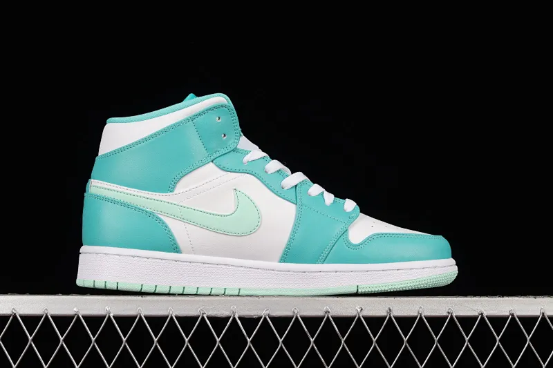 All categories Air Jordan Jordan series basketball shoes Air Jordan 1 Mid Air Jordan 1 Mid SE "Marine Green" AJ1 Joe 1 white cyan Zhongbang basketball shoes DV2229-300